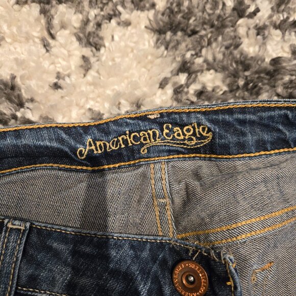 American Eagle Women’s Straight 77 Jeans | Size 14 Long | Dark Wash - Picture 4 of 4